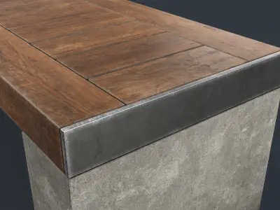 Modern Outdoor Bench 42 PBR Game Ready Low-poly 3D model