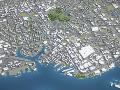 Norfolk  Low-poly 3D model