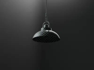 Ceramic Hanging Light with Metal Trim 3D model