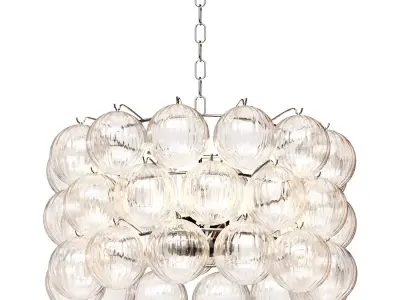 Suspended chandelier made of metal and glass 3D model