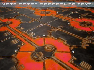 PBR Sci-Fi Spaceship Texture 24 Low-poly 3D model