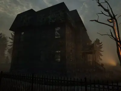 Haunted Abandoned House  Horror Game Asset Old Dark Mansion 3D model
