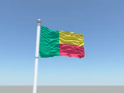 Benin flag 3D model