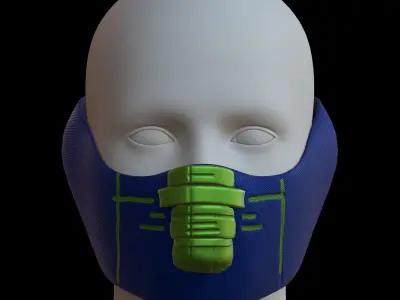 Gas mask helmet 3d model scifi Low-poly  Low-poly 3D model 256