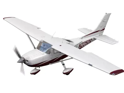 Cessna 182T Skylane Light Aircraft Low-poly 3D model