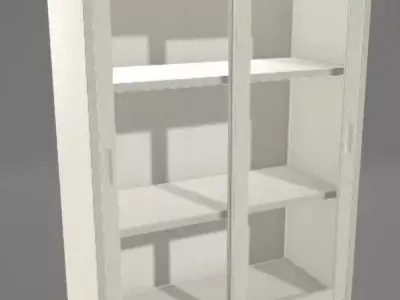 Cabinet With Sliding Glass Doors 3D Asset 3D model