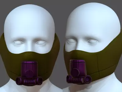 Gas mask helmet 3d model scifi Low-poly  Low-poly 3D model 331