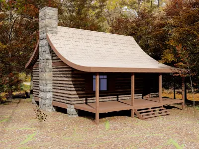 the little house in the woods Low-poly 3D model