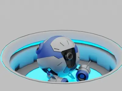 Ball Droid rigged - animated character 3D model