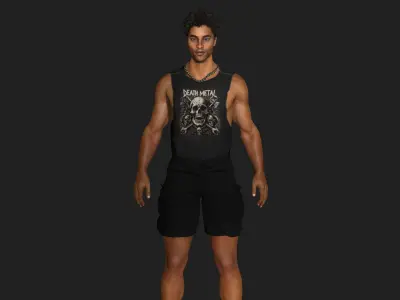 AAA 3D REALISTIC AFRICAN MALE CHARACTER - STREET STYLE GTA FUNKY Low-poly 3D model