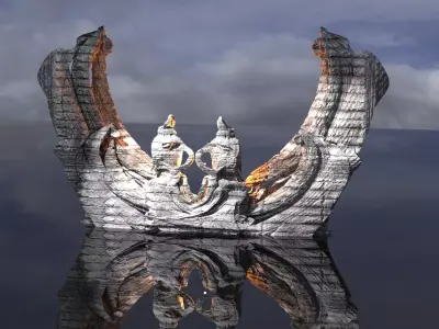 Ice Nords Sunken monolith 3D model