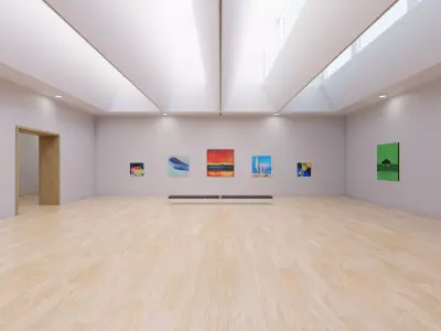 Art Museum Gallery Interior 11  Low-poly 3D model