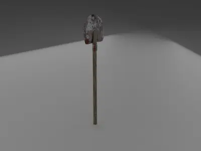 Shovel wooden stick with light shining Free low-poly 3D model