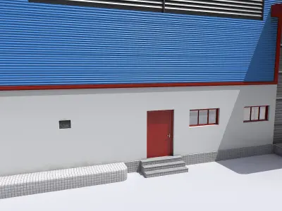 Modular industrial storage Low-poly 3D model