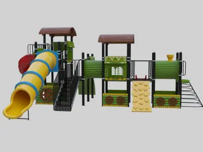 Train Style Playground 3 Low-poly 3D model
