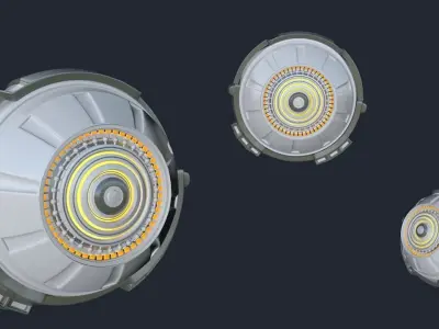 Drone sci-fi futuristic circular discs 3D model