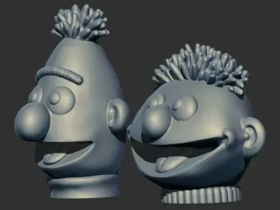 Ernie  Bert HEAD 3D Printable model from Sesame Street 3D print model