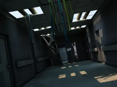 Damaged Hallway MAX 3D model