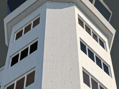 Air Port Tower Low-poly 3D model