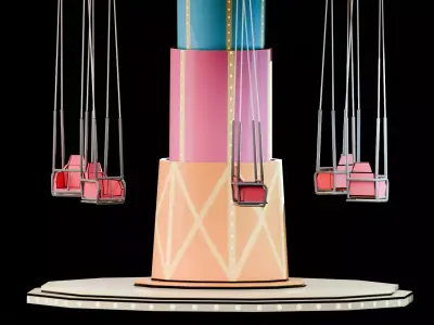 Amusement Park - Swing Ride  Low-poly 3D model