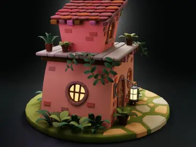 Fantasy Cartoon House 2 Low-poly 3D model