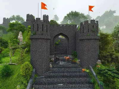 Shivaji Maharaj Forts Low-poly 3D model