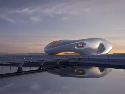 Futuristic building 38 3D model