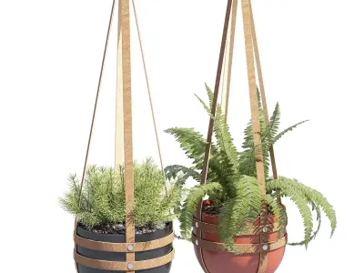 Leather plant hanger 3D model