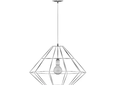Golden Wire Ceiling Lamp 3D model