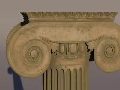 Ionic Column Low-poly 3D model