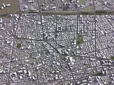 Kermanshah - 3D City Model Low-poly 3D model
