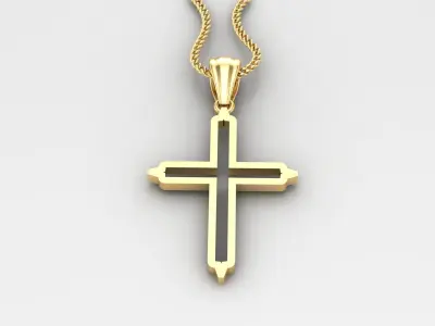 High Cross Pendant Light Gold 18K 4CP022 3D print model
