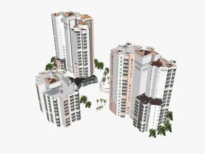 Bel Air Resort Low-poly 3D model