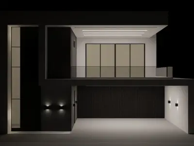 high-tech style house 3D model