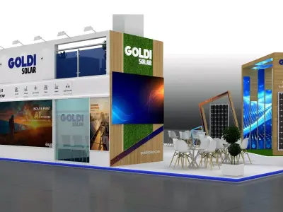 12mtr x 12mtr expo stall 4side open Exhibition Stand Design Low-poly 3D model
