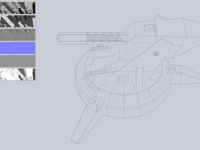 Scifi advance turret Low-poly 3D model