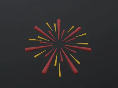 Fireworks 3D Model Low-poly 3D model