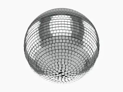 Mirrorball striped ball 3D model