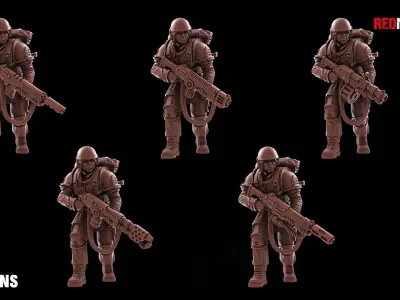 Shock Troops - Female Squad of the Imperial Force 3D print model