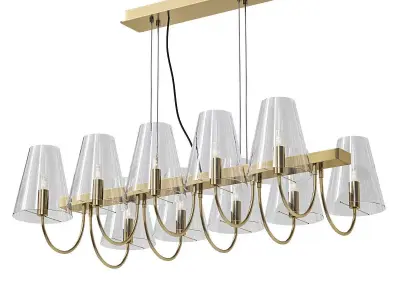 Imperial gold chandelier with clear glass shades 3D model