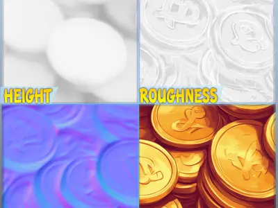  Stylized Gold Coin Seamless Texture Texture