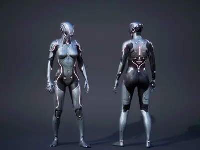 Sci-Fi Female Low-poly 3D model