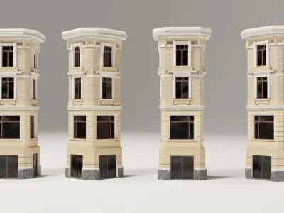 Modular Building Low-poly 3D model