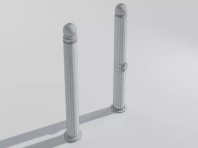 Realistic European Street Bollards Low-poly 3D model