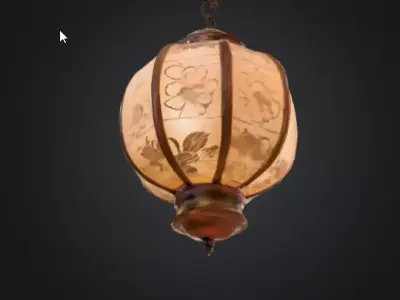 Floating Japanese Zen Paper Lantern Low-poly 3D model