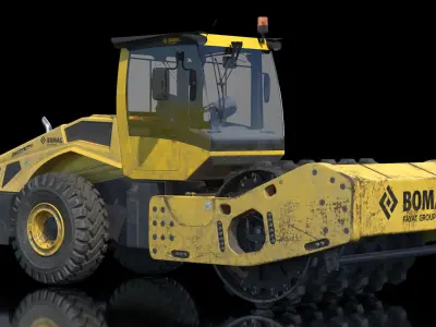 BOMAG BW226 PDH5 Single Drum Compactor Dirty 3D model