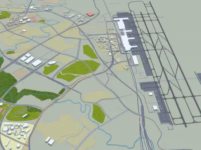 Guiyang Guizhou China 60km AI Low-poly 3D model