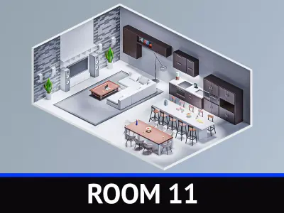 Room 11 Low-poly 3D model