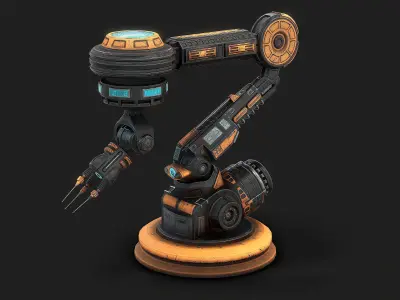 Robotic Arm 03 low poly Low-poly 3D model