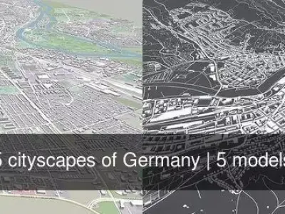 5 cityscapes of Germany 3D Model Pack